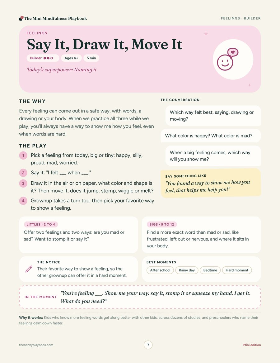 Say It, Draw It, Move It card